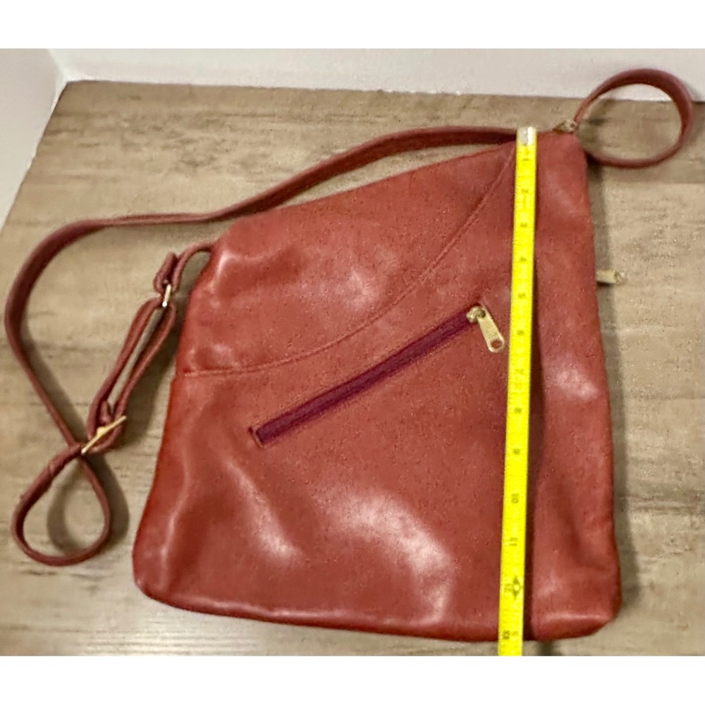 WASTED‎ BELT SEATTLE Pink Leather Crossbody Bag Adjustable Strap Zipper Pockets - Picture 8 of 10